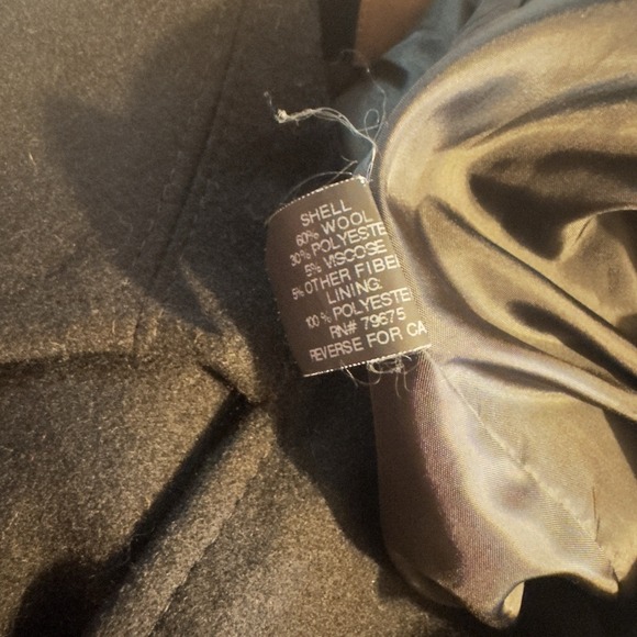 Michael Kors Women's Black Size 10 Double-Breasted Wool Blend Coat Long Metal - Picture 10 of 11